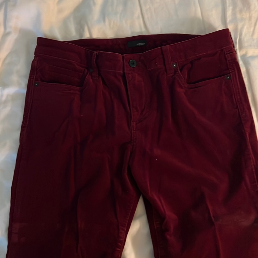 Cranberry Mini-Corduroy Skinny Trousers